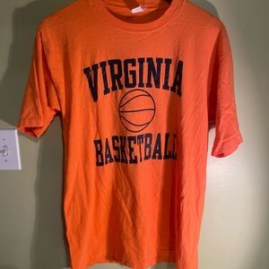 Healthknit Bright Orange Cotton Crewneck Tee Virginia Cavaliers Sz Lg
